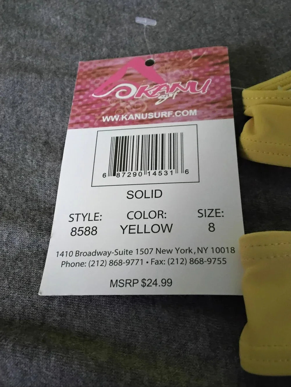 Kanu Surf Girls Size 8 Yellow 2 Piece Swimsuit NWT